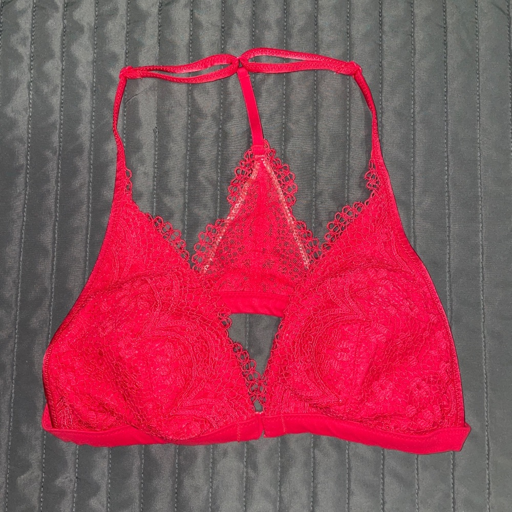 VS red lace bralette